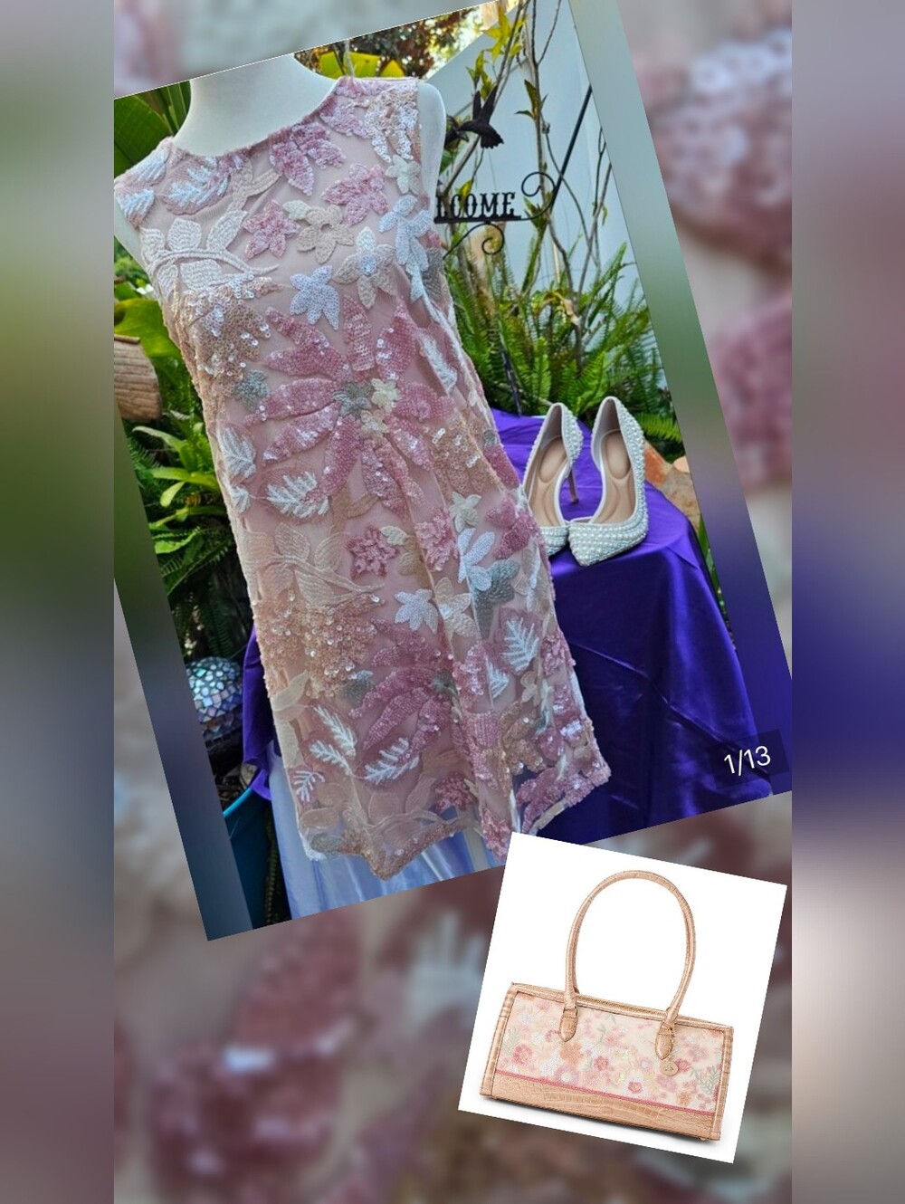 NWT MABLE Pink Floral Sequin Embroidered Sleeveless Mini Dress Small - Picture 14 of 14